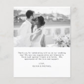 Budget minimalistische bruiloft bedankkaarten flyer (Achterkant)