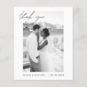 Budget minimalistische bruiloft bedankkaarten flyer (Voorkant)