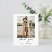 Budget minimalistische bruiloft dank u fotokaart (Staand voorkant)