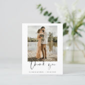 Budget minimalistische bruiloft dank u fotokaart (Staand voorkant)