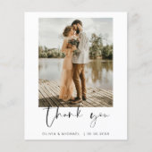 Budget minimalistische bruiloft dank u fotokaart (Voorkant)