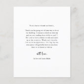 Budget minimalistische bruiloft Foto Dank u Briefk Flyer (Achterkant)