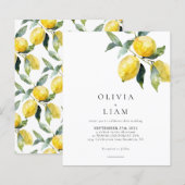 BUDGET Minimalistische Citrus Lemon Waterverf Brui (Voorkant / Achterkant)