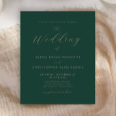 Budget Minimalistische Donkergroen Goud Script Wed