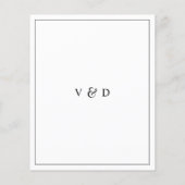 Budget minimalistische eenvoudige bruiloft uitnodi (Achterkant)