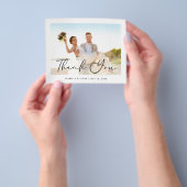 Budget minimalistische eenvoudige trouwfoto dank u flyer (Hand)