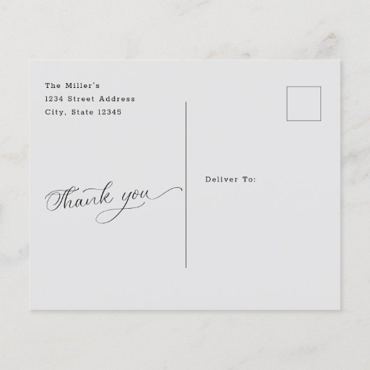 Budget minimalistische foto Aangepaste bruiloft Da (Achterkant)