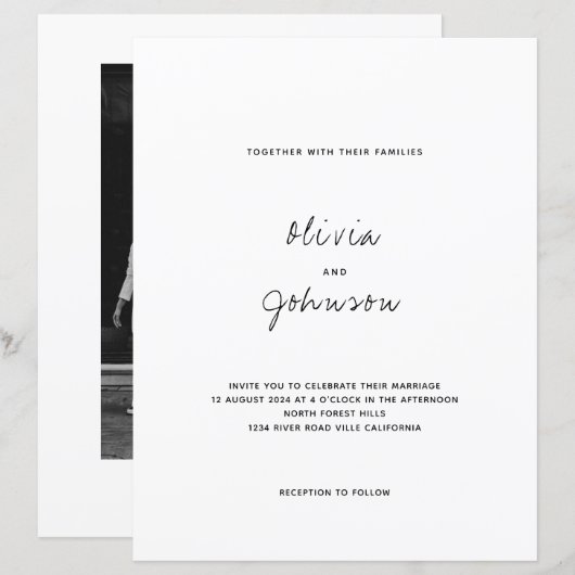 BUDGET minimalistische foto bruiloft (Voorkant / Achterkant)