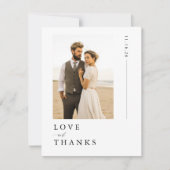 Budget minimalistische foto bruiloft bedankkaart (Voorkant)