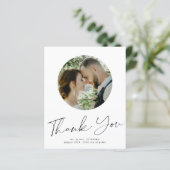 Budget minimalistische foto bruiloft dank u kaart (Staand voorkant)