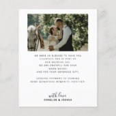 Budget minimalistische foto bruiloft dank u kaart (Achterkant)