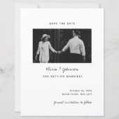 BUDGET Minimalistische foto bruiloft Save the Date (Voorkant)