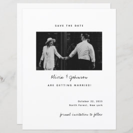 BUDGET Minimalistische foto bruiloft Save the Date