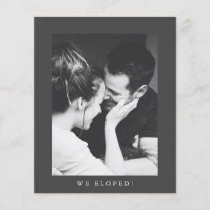 Budget Minimalistische Foto Elopement Feest Uitnod