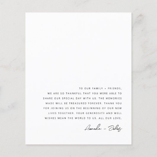 Budget minimalistische foto Hartelijk dank Flyer (Achterkant)