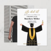 Budget minimalistische foto Hij deed het Afstudere (Voorkant / Achterkant)