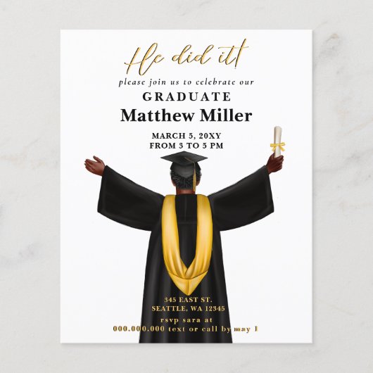 Budget minimalistische foto Hij deed het Afstudere (Voorkant)