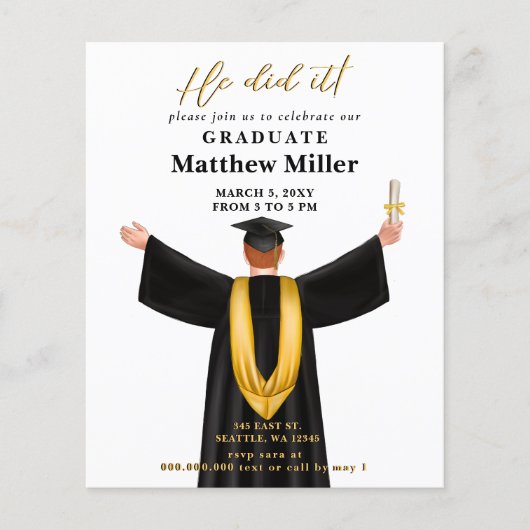 Budget minimalistische foto Hij deed het Afstudere (Voorkant)