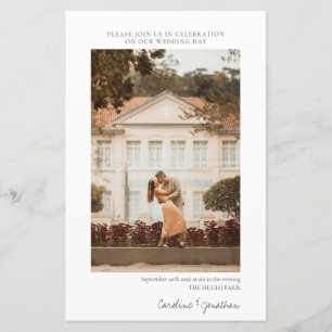Budget Minimalistische Foto Huwelijk RSVP Uitnodig