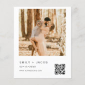 Budget minimalistische foto QR code bruiloft uitno (Achterkant)