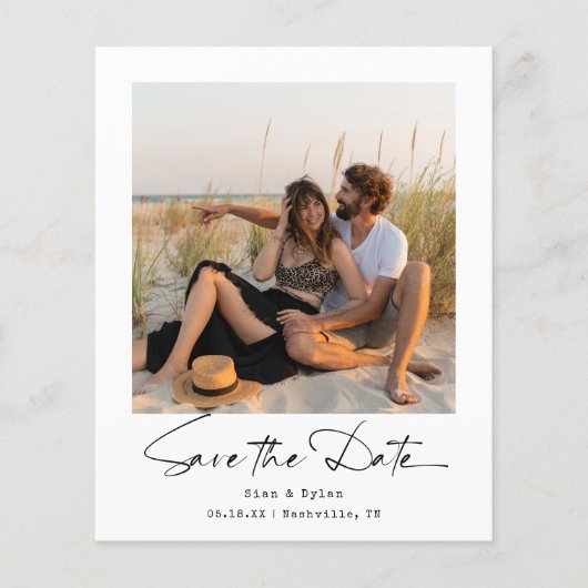 Budget Minimalistische Foto Save the Date Flyer (Voorkant)