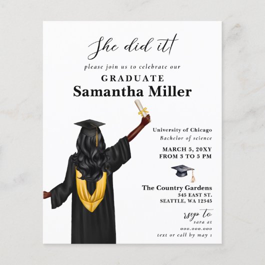 Budget minimalistische foto Ze deed het Afstuderen (Voorkant)