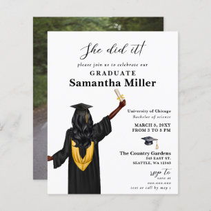 Budget minimalistische foto Ze deed het Afstuderen