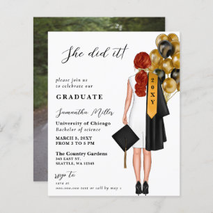 Budget minimalistische foto Ze deed het Afstuderen