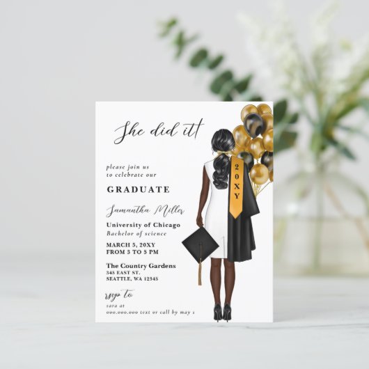 Budget minimalistische foto Ze deed het Afstuderen (Staand voorkant)