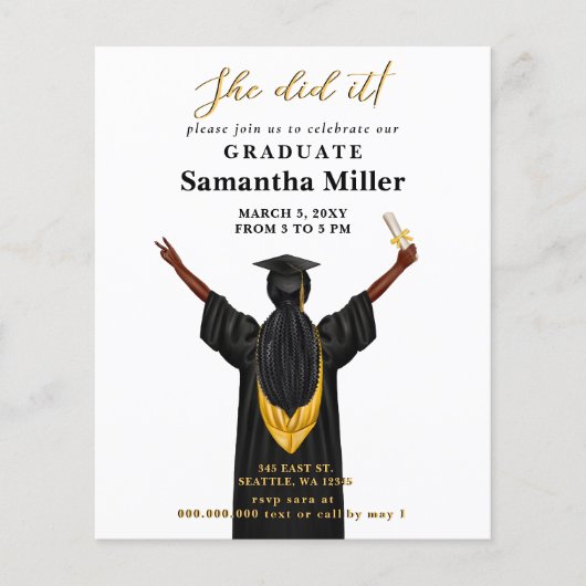 Budget minimalistische foto Ze deed het Afstuderen (Voorkant)