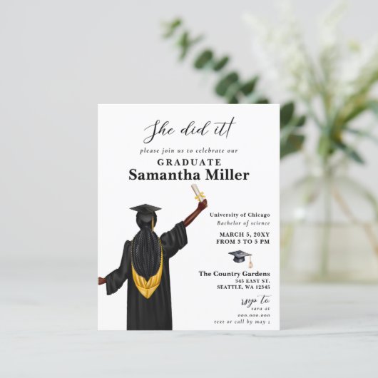 Budget minimalistische foto Ze deed het Afstuderen (Staand voorkant)