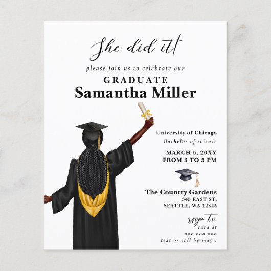 Budget minimalistische foto Ze deed het Afstuderen (Voorkant)