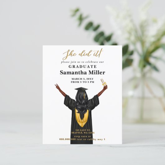 Budget minimalistische foto Ze deed het Afstuderen (Staand voorkant)