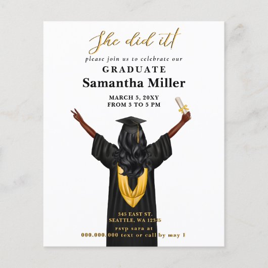 Budget minimalistische foto Ze deed het Afstuderen (Voorkant)