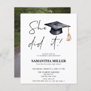 Budget minimalistische foto Ze deed het Afstuderen