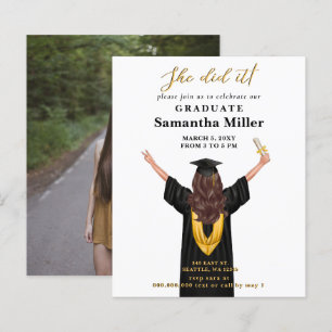 Budget minimalistische foto Ze deed het Afstuderen