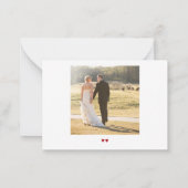 Budget minimalistische fotobruiloft bedankt KLEINE Notitiekaartje (Achterkant)