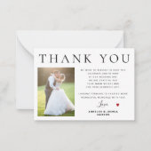 Budget minimalistische fotobruiloft bedankt KLEINE Notitiekaartje (Voorkant)