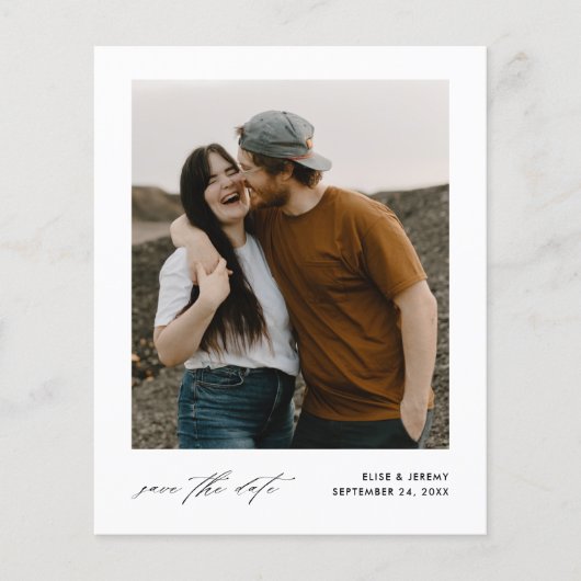 Budget Minimalistische Fototrouwkaart Save the Dat Flyer (Voorkant)