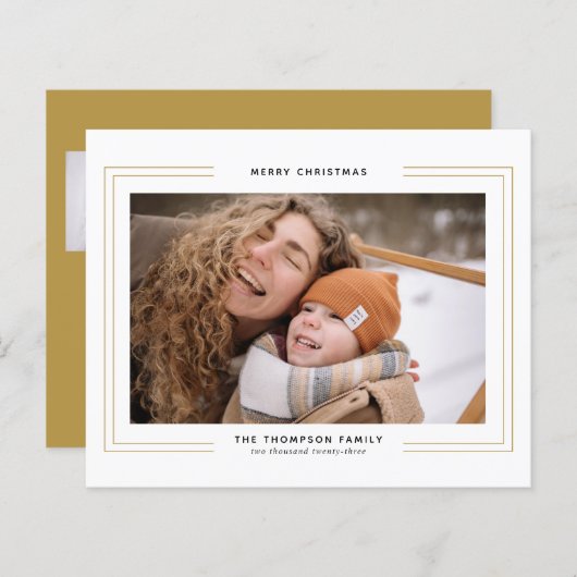 BUDGET Minimalistische gouden vierkante rand foto  (Voorkant / Achterkant)