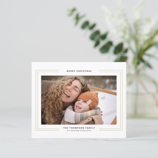 BUDGET Minimalistische gouden vierkante rand foto (Staand voorkant)