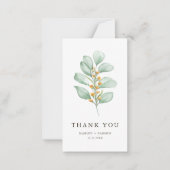 Budget minimalistische groen gebladerte Dank u Notitiekaartje (Voorkant)