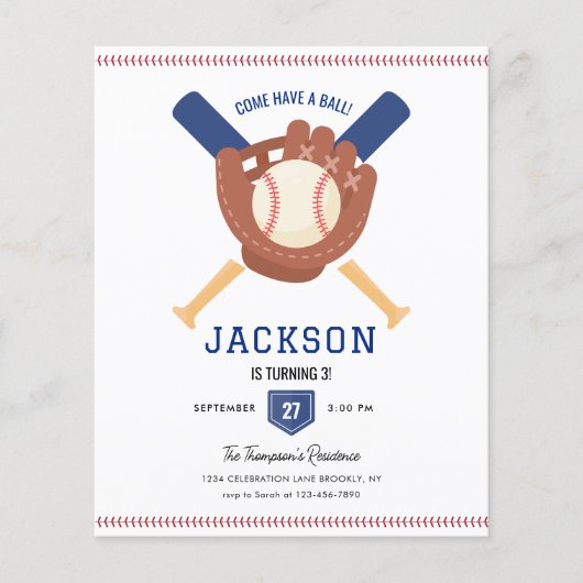 BUDGET Minimalistische honkbalbeslag op verjaardag (Voorkant)