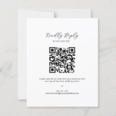 BUDGET Minimalistische Kalligrafie QR-code RSVP Hu (Achterkant)
