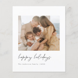 Budget Minimalistische Kerstvakantie Fotokaart Flyer