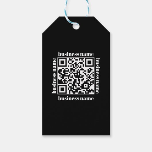 budget minimalistische QR-code zakelijke sleutelha Cadeaulabel (Voorkant)