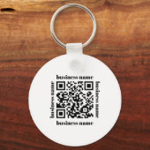 budget minimalistische QR-code zakelijke sleutelha Sleutelhanger (Achterkant)