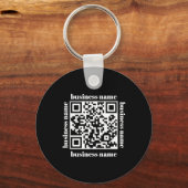 budget minimalistische QR-code zakelijke sleutelha Sleutelhanger (Voorkant)