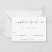 BUDGET Minimalistische reactie RSVP-Kaart Notitiekaartje (Voorkant)
