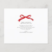 BUDGET Minimalistische Rode strik Foto Vakantie Ka (Achterkant)